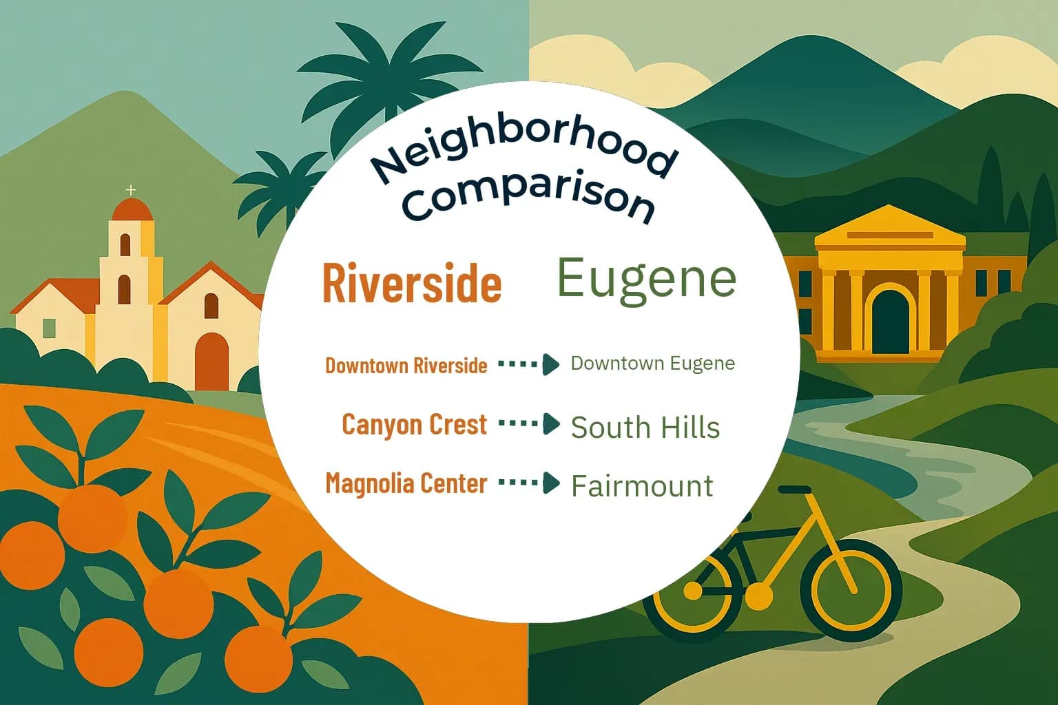 Riverside vs Eugene Neighborhood Comparison