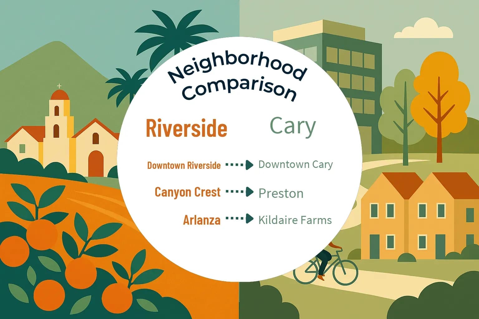 Riverside vs Cary Neighborhood Comparison