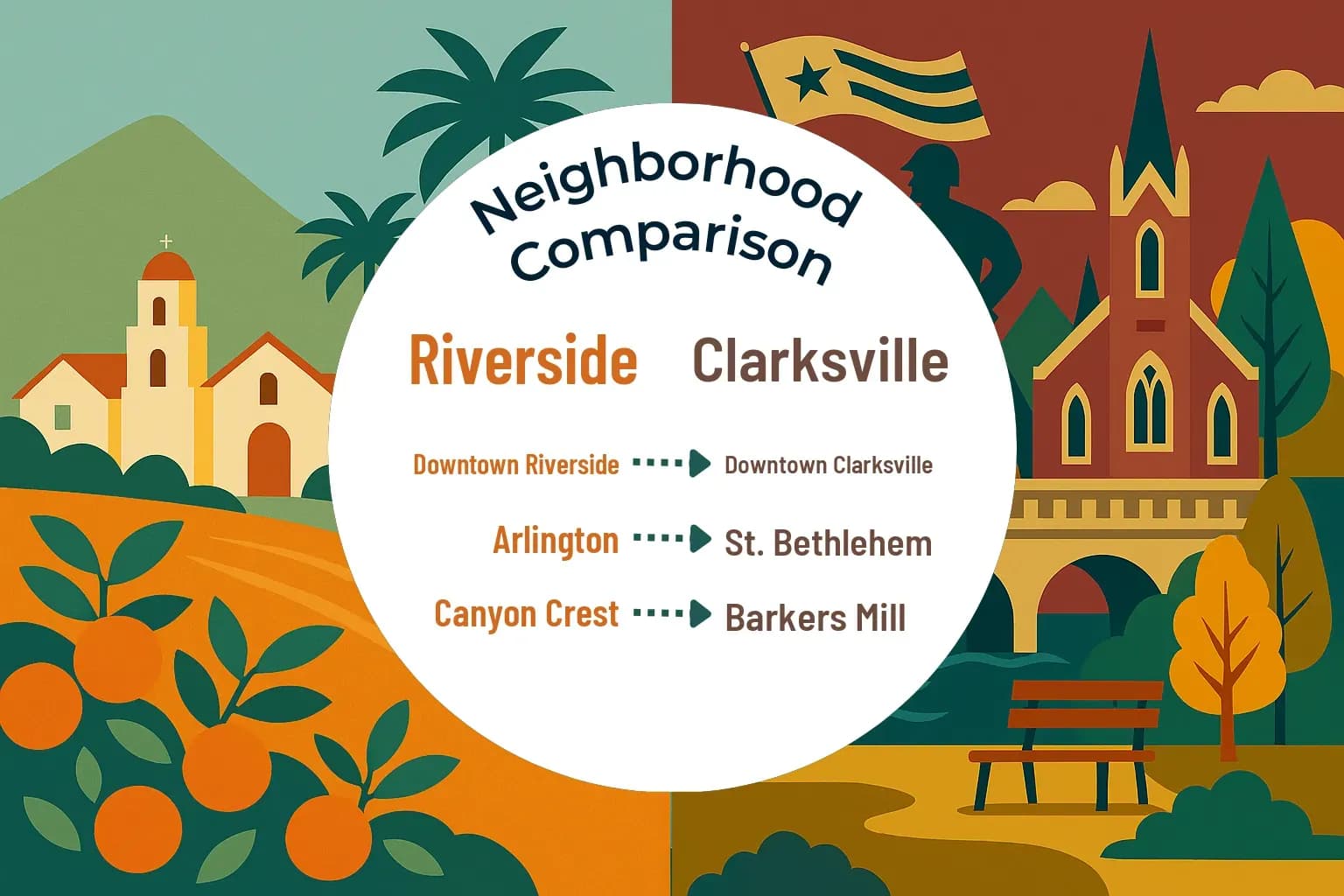 Riverside vs Clarksville Neighborhood Comparison