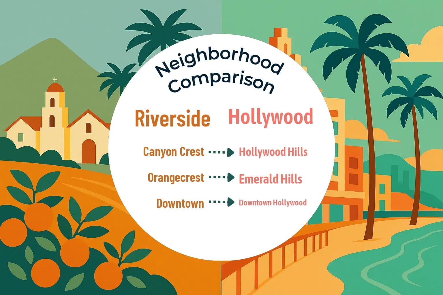 Riverside vs Hollywood Neighborhood Comparison