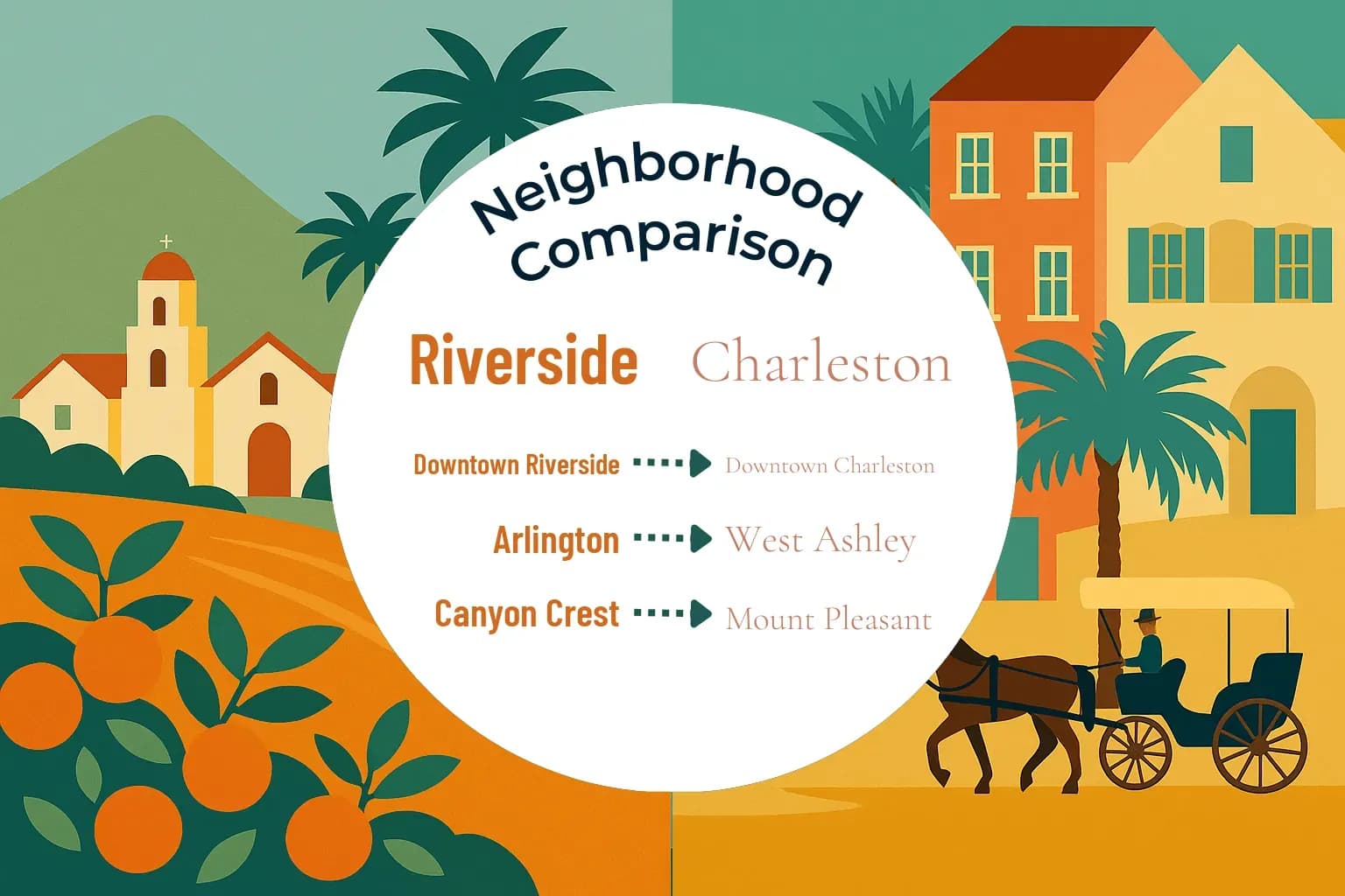 Riverside vs Charleston Neighborhood Comparison