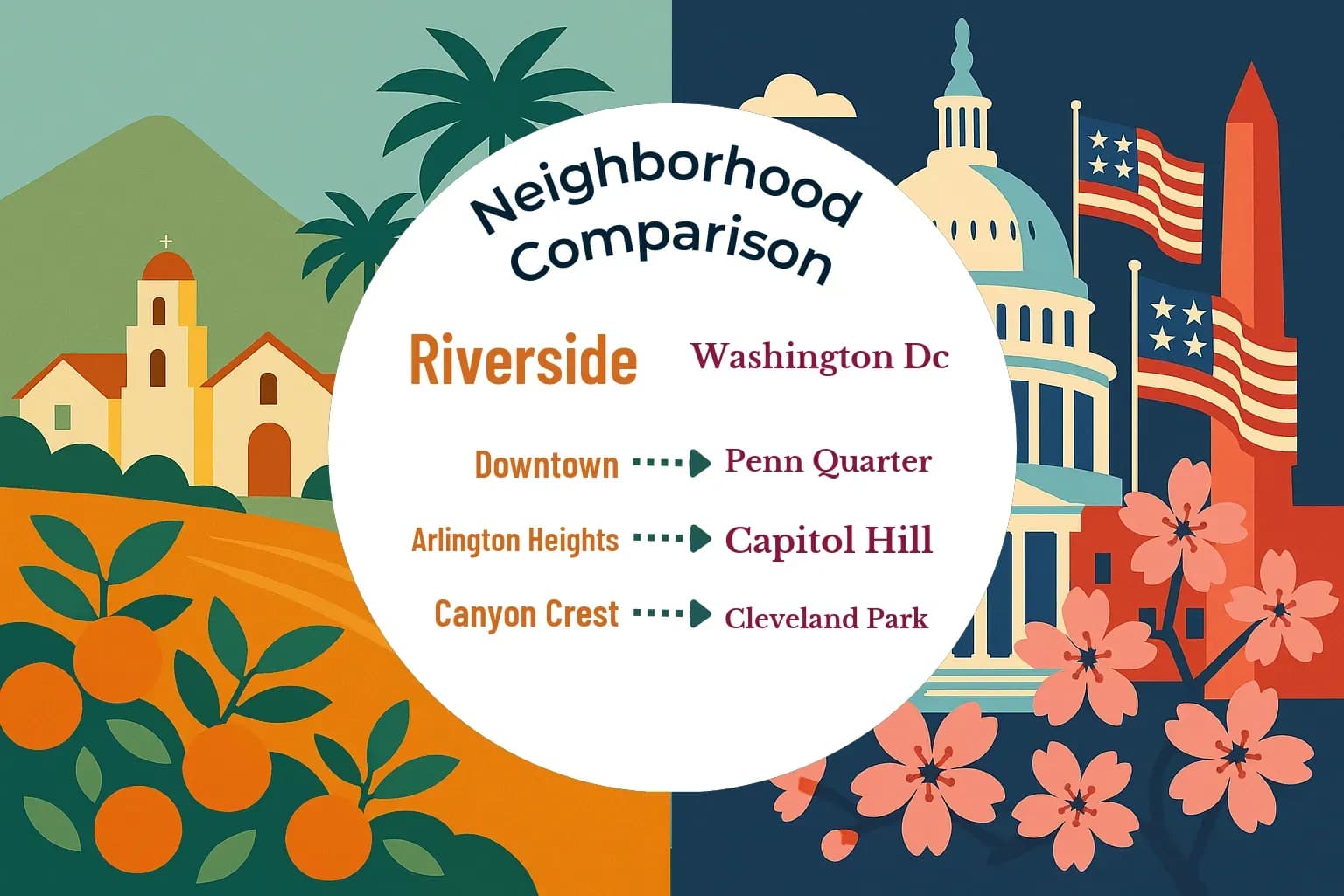 Riverside vs Washington DC Neighborhood Comparison