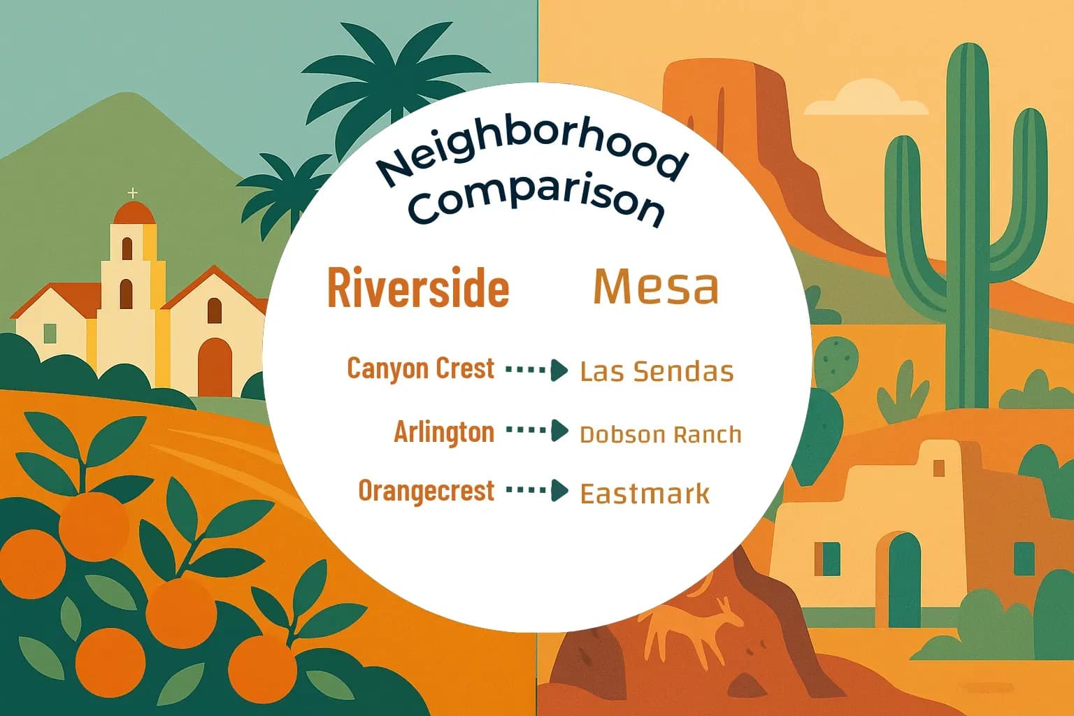 Riverside vs Mesa Neighborhood Comparison