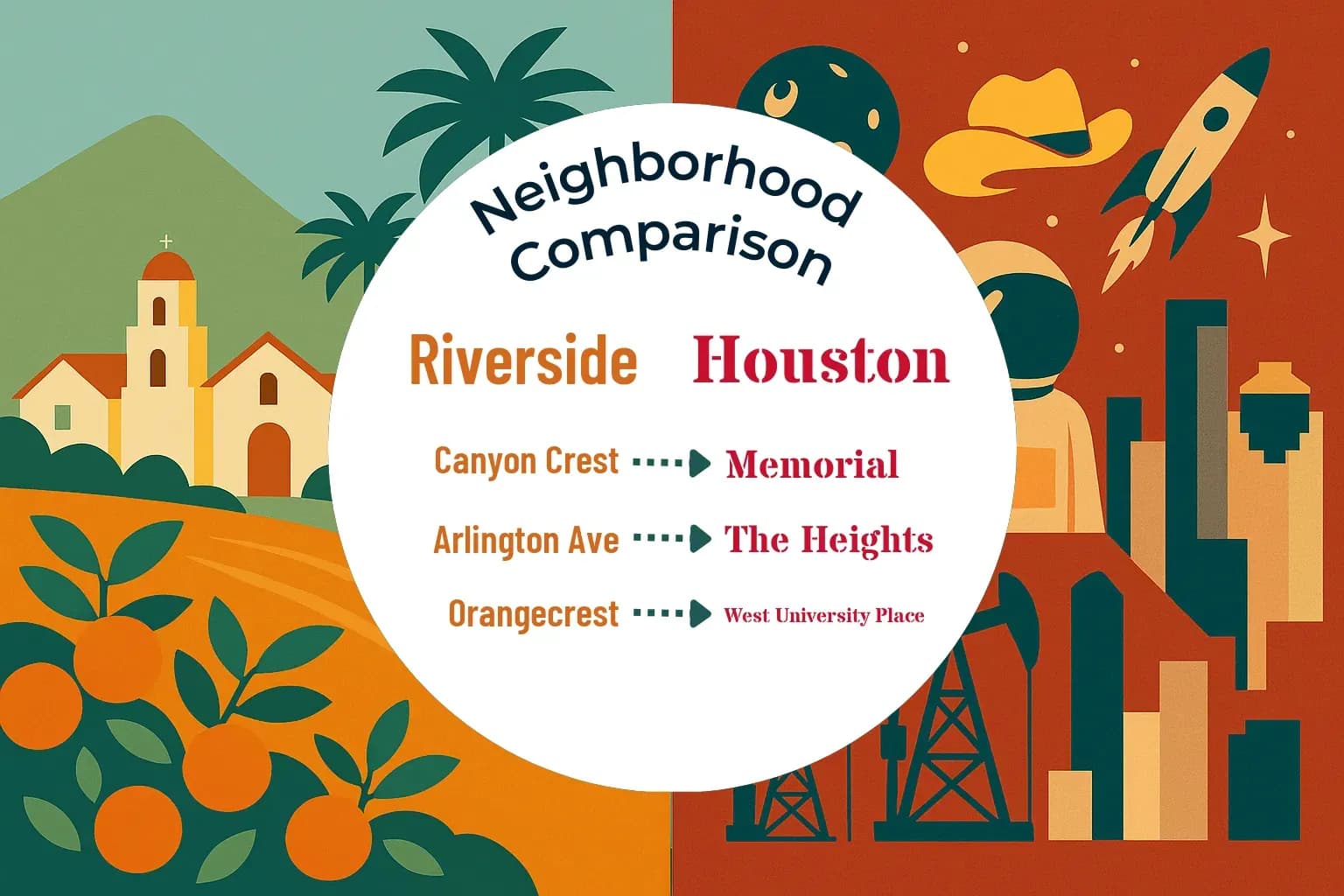 Riverside vs Houston Neighborhood Comparison