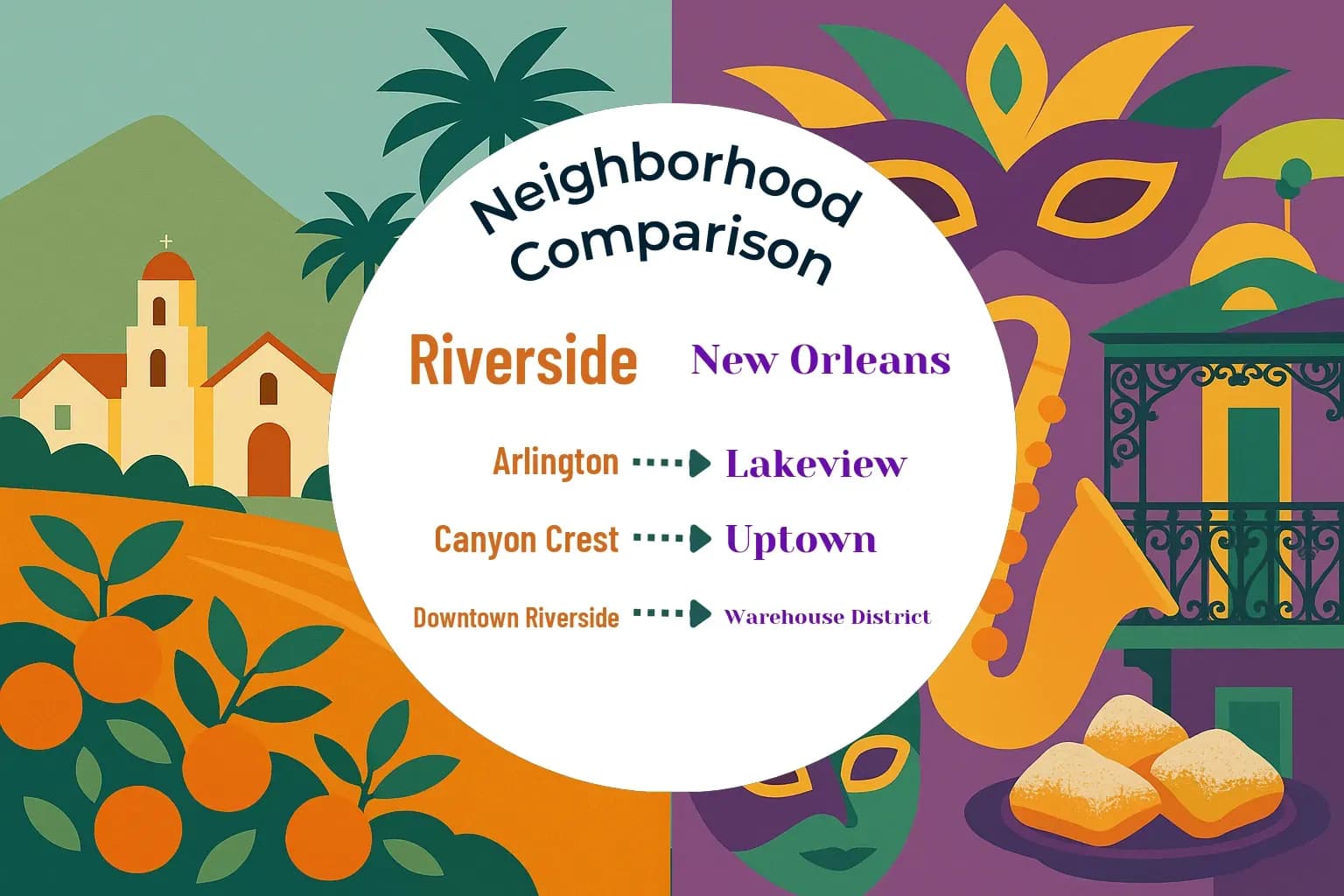 Riverside vs New Orleans Neighborhood Comparison