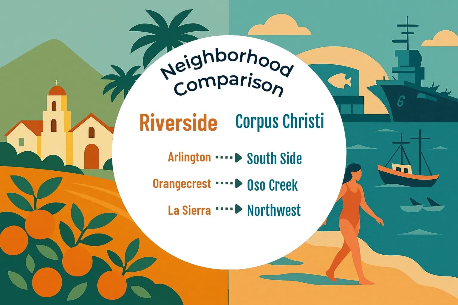 Riverside vs Corpus Christi Neighborhood Comparison