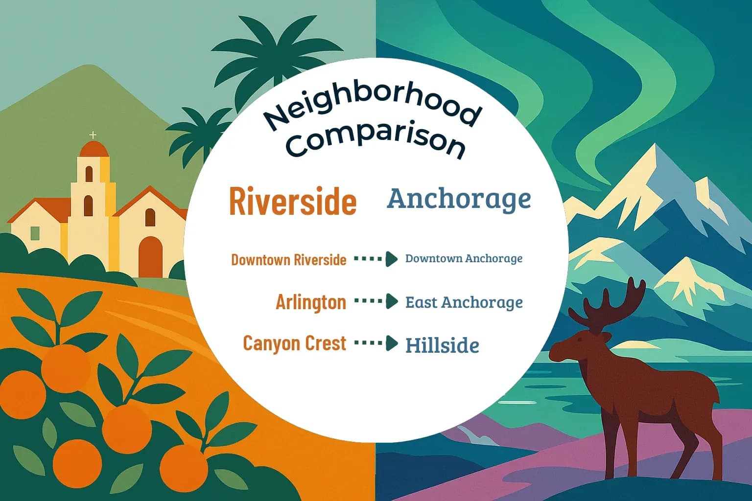 Riverside vs Anchorage Neighborhood Comparison