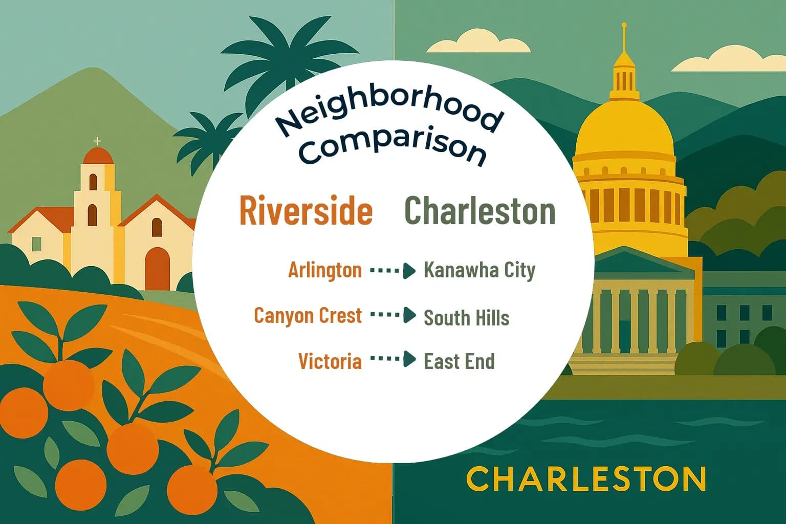 Riverside vs Charleston Neighborhood Comparison