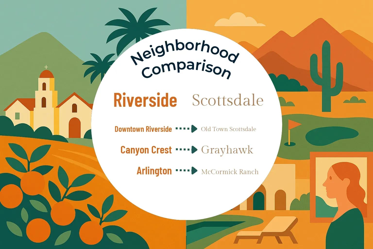 Riverside vs Scottsdale Neighborhood Comparison