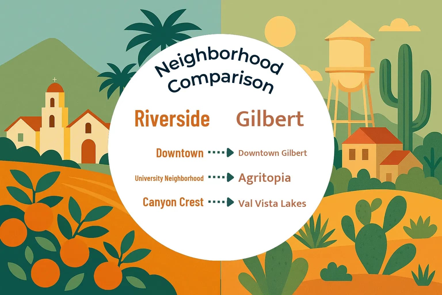 Riverside vs Gilbert Neighborhood Comparison