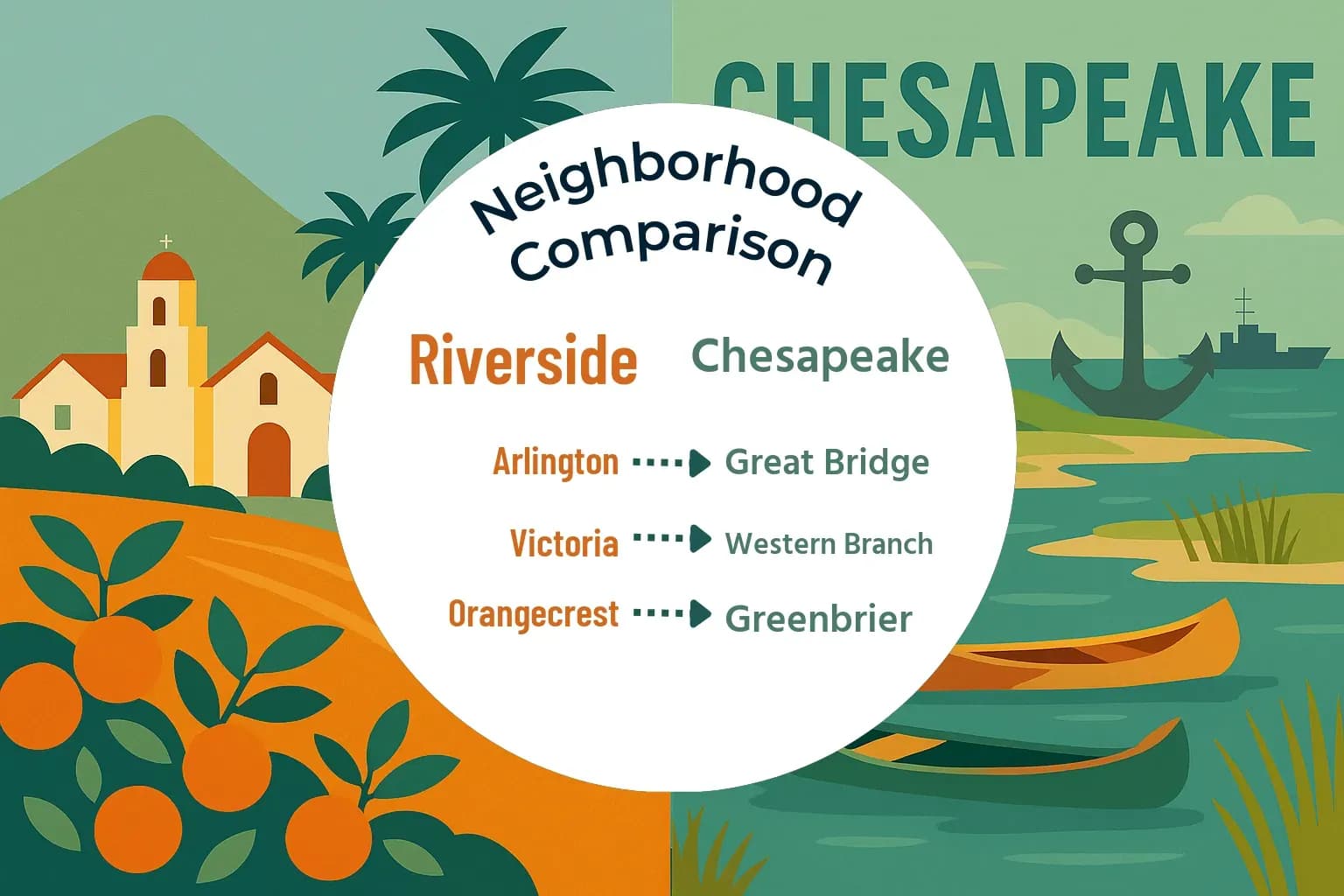 Riverside vs Chesapeake Neighborhood Comparison