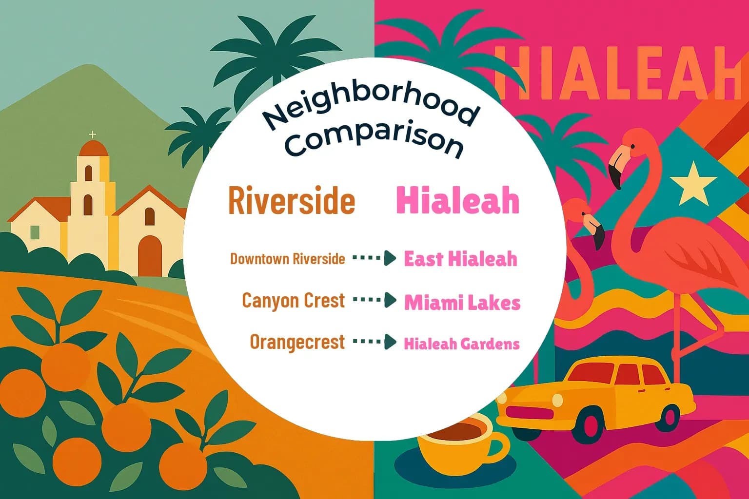 Riverside vs Hialeah Neighborhood Comparison