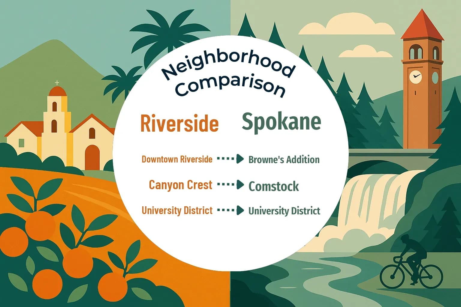 Riverside vs Spokane Neighborhood Comparison