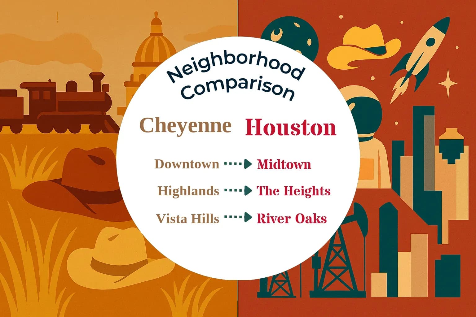 Cheyenne vs Houston Neighborhood Comparison
