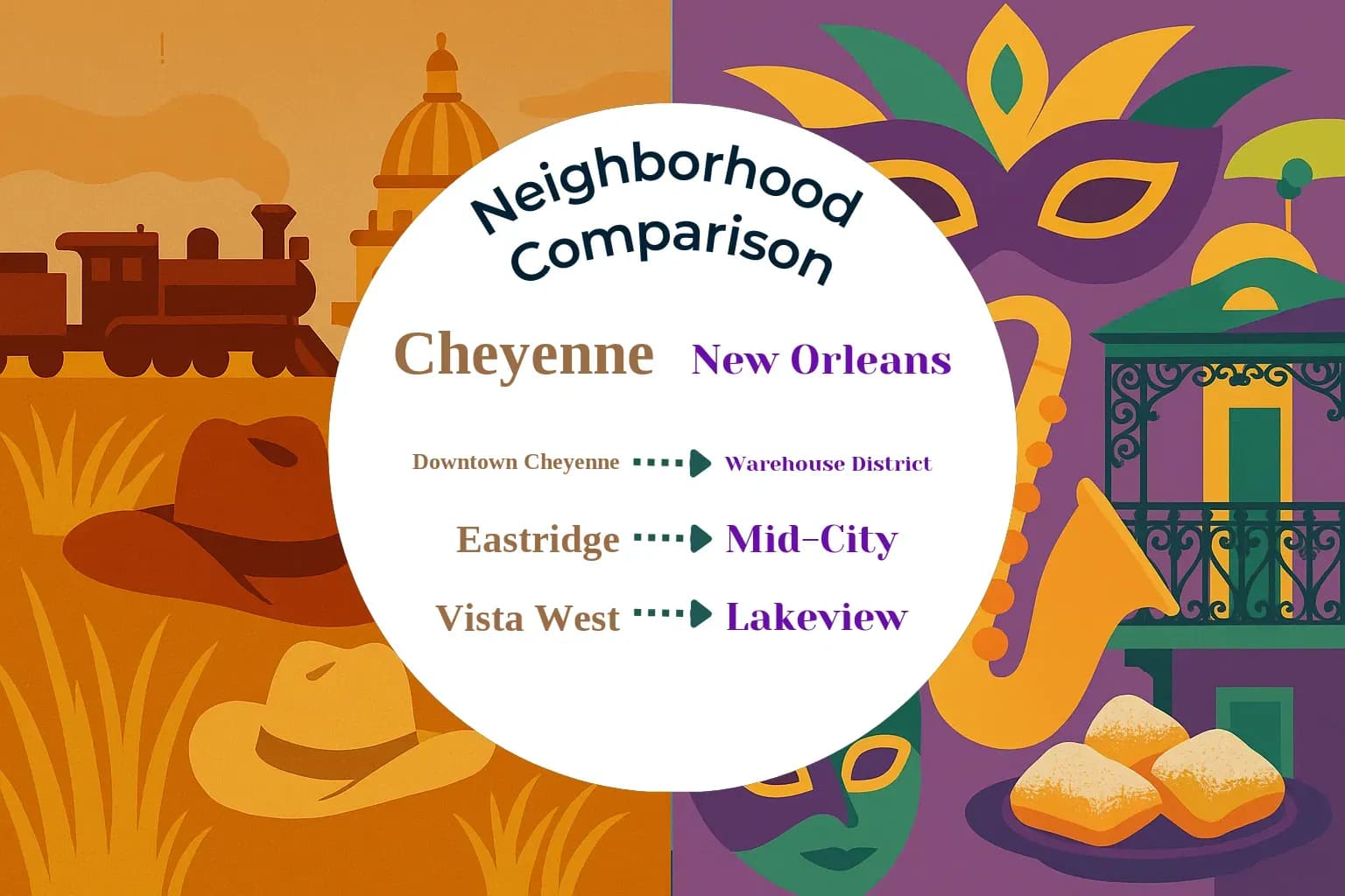 Cheyenne vs New Orleans Neighborhood Comparison