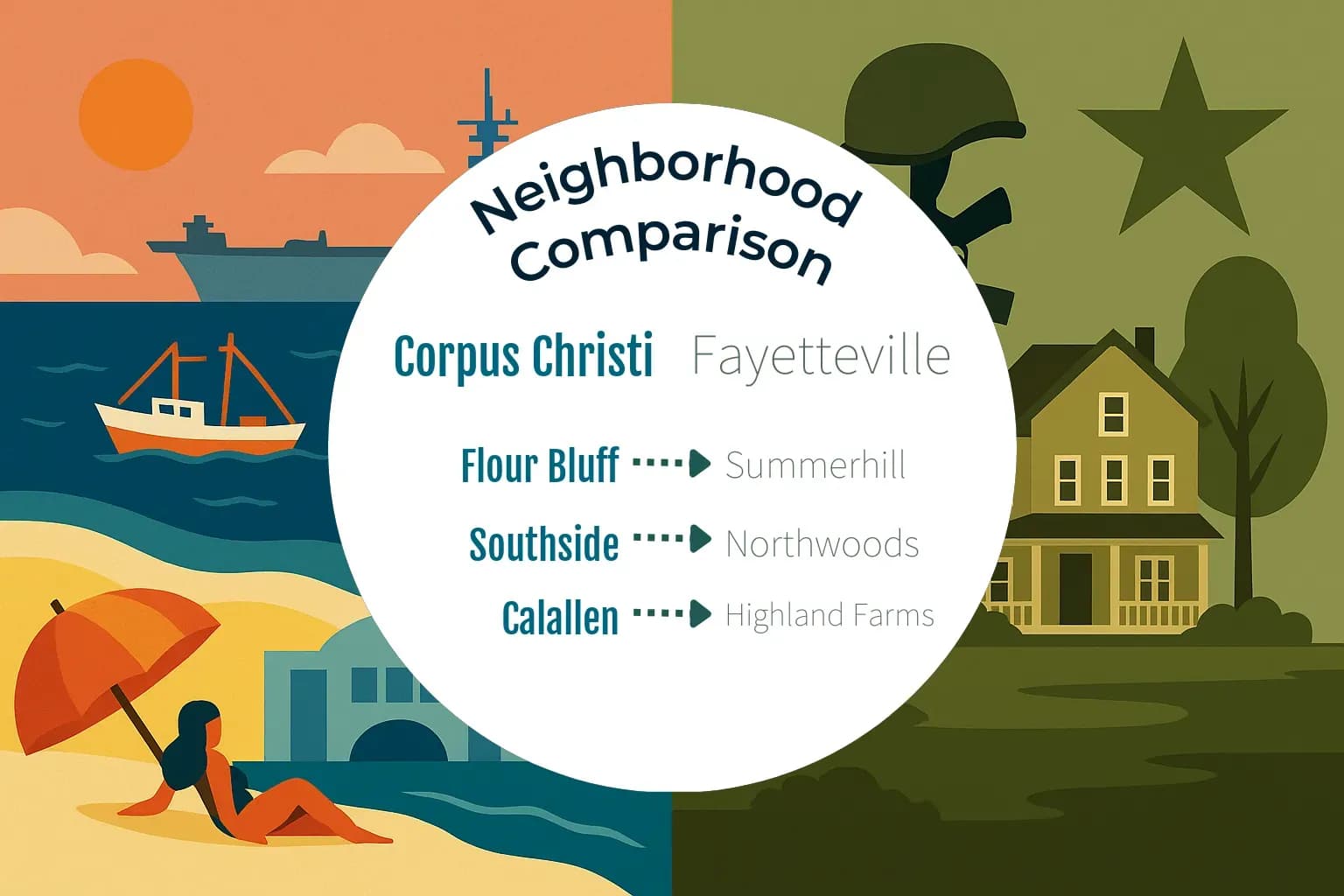 Corpus Christi vs Fayetteville Neighborhood Comparison