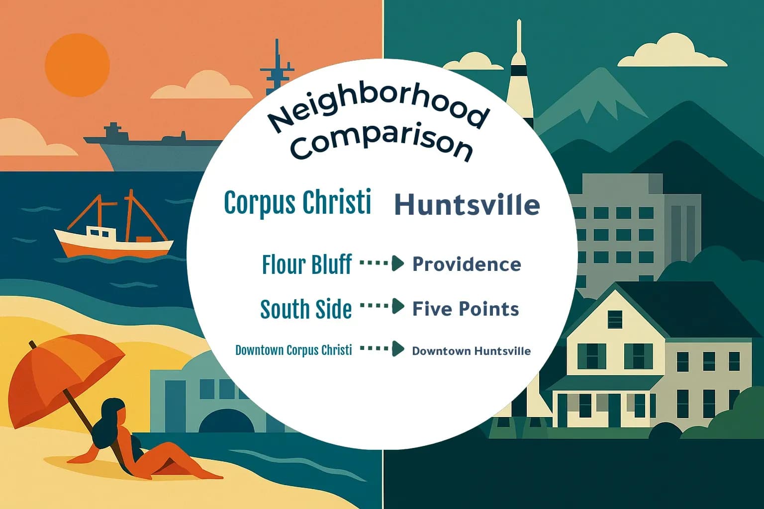 Corpus Christi vs Huntsville Neighborhood Comparison