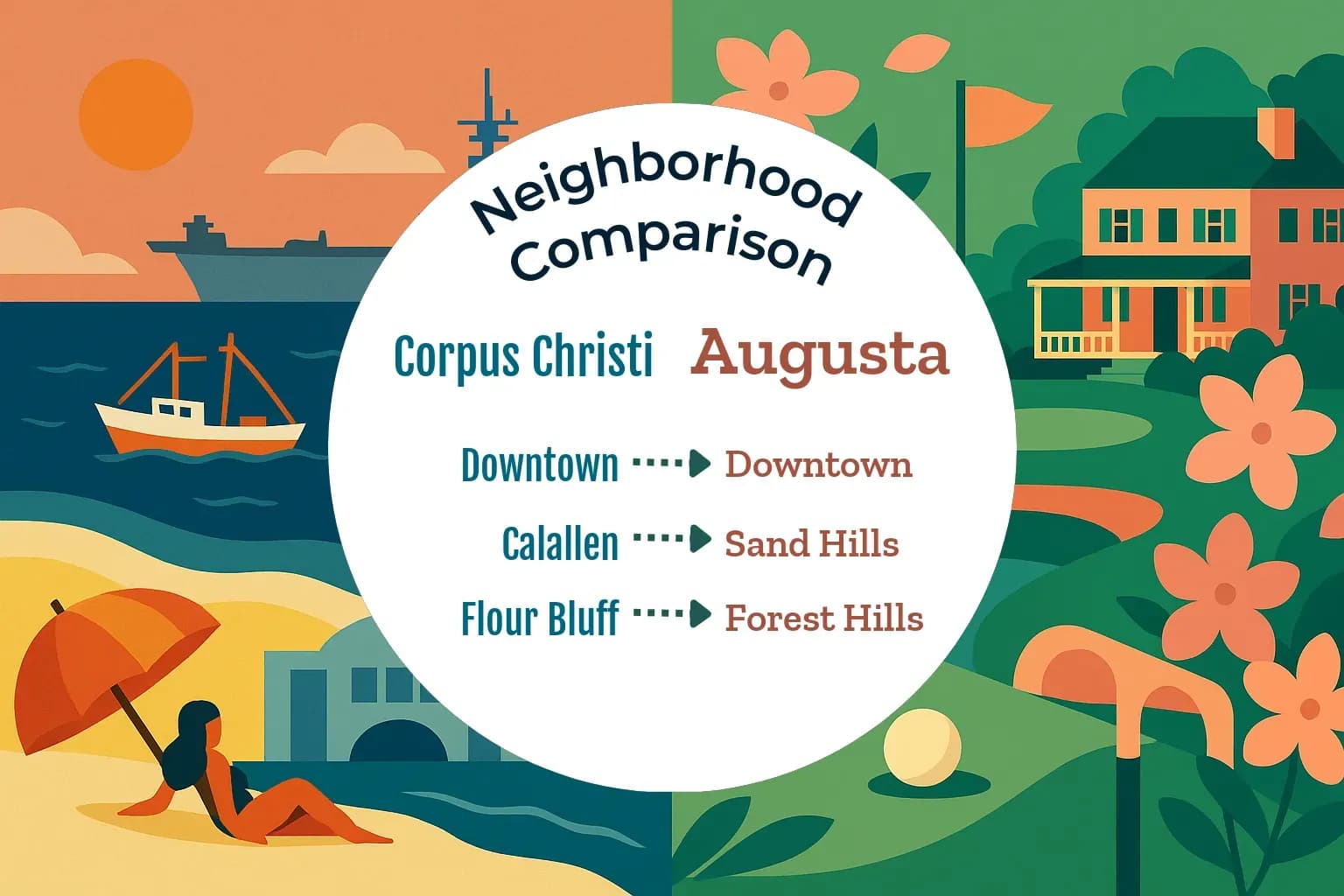 Corpus Christi vs Augusta Neighborhood Comparison