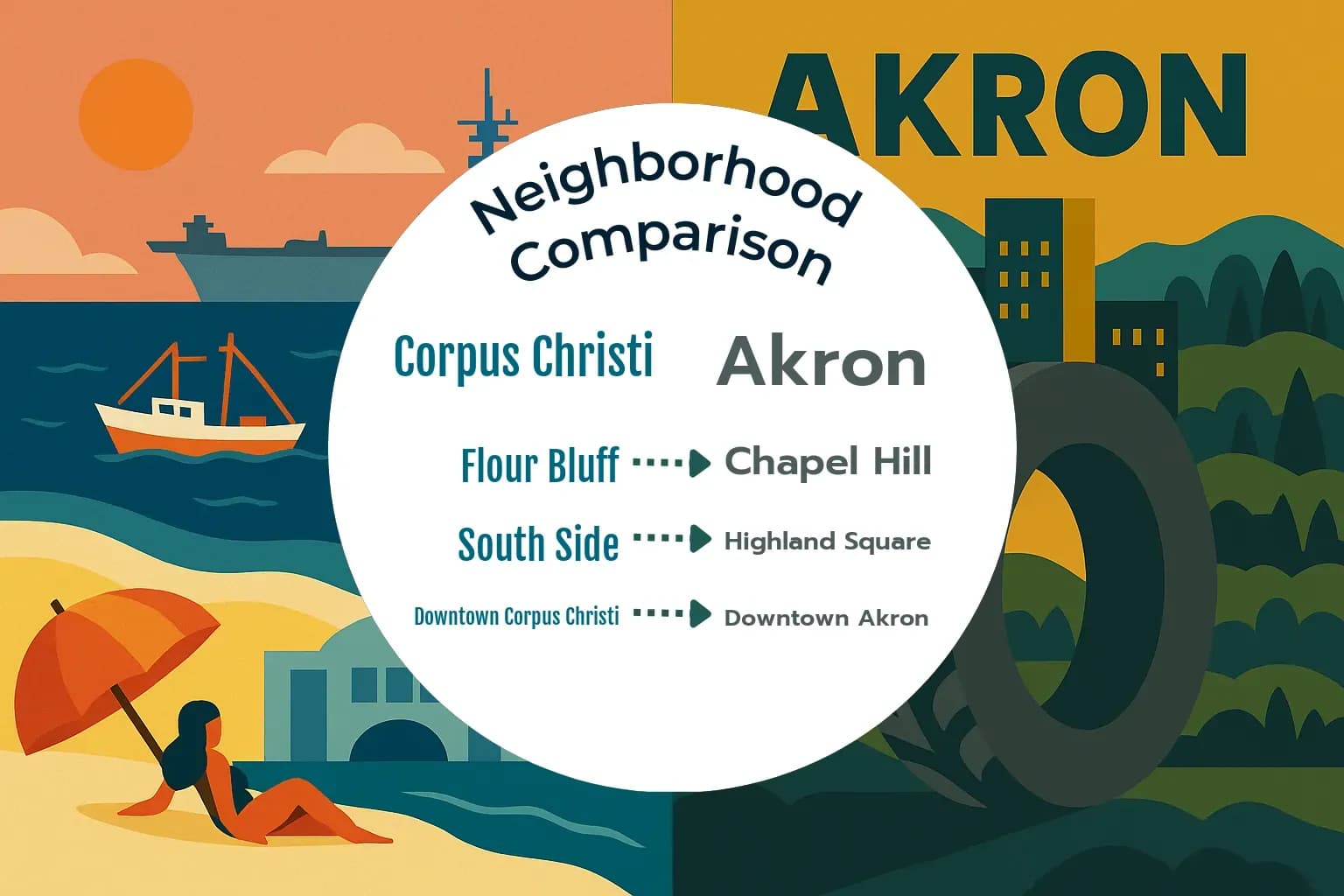 Corpus Christi vs Akron Neighborhood Comparison