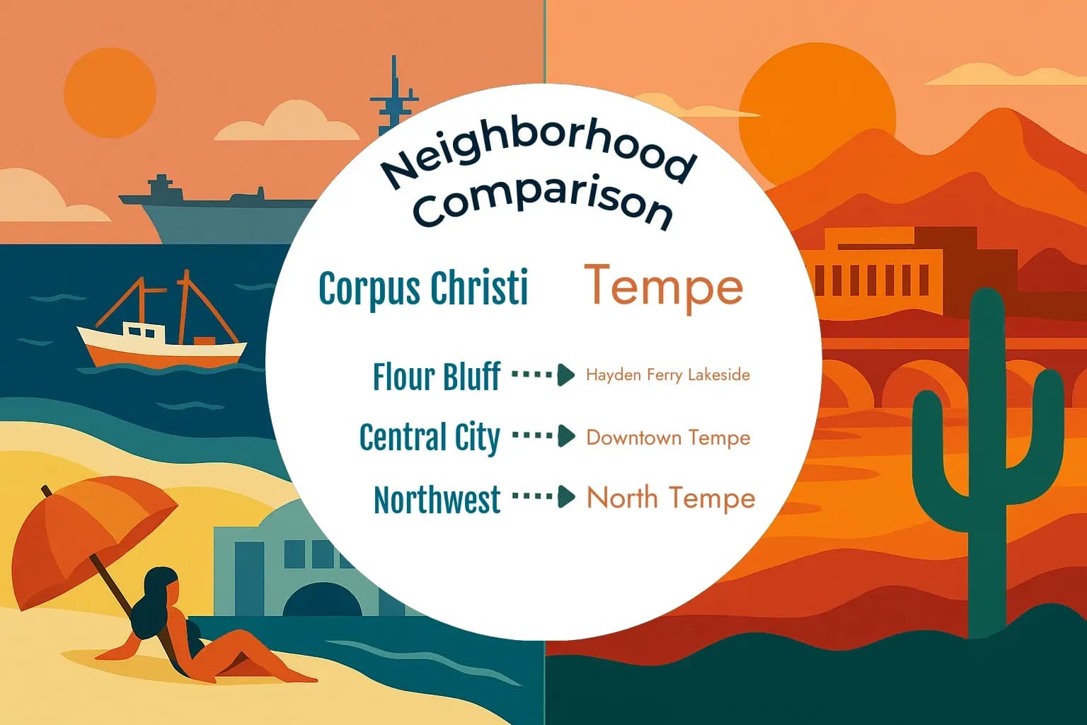 Corpus Christi vs Tempe Neighborhood Comparison