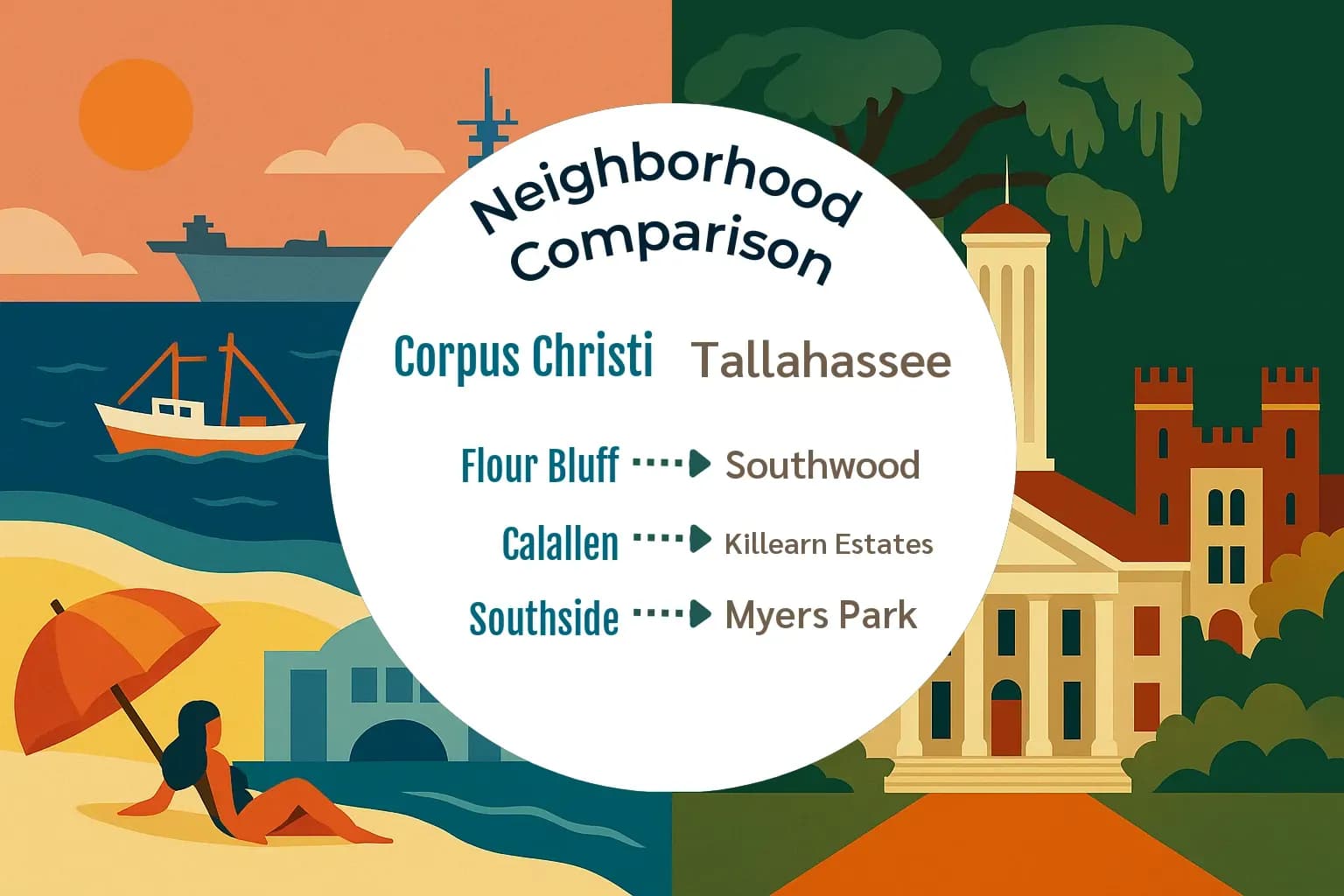 Corpus Christi vs Tallahassee Neighborhood Comparison