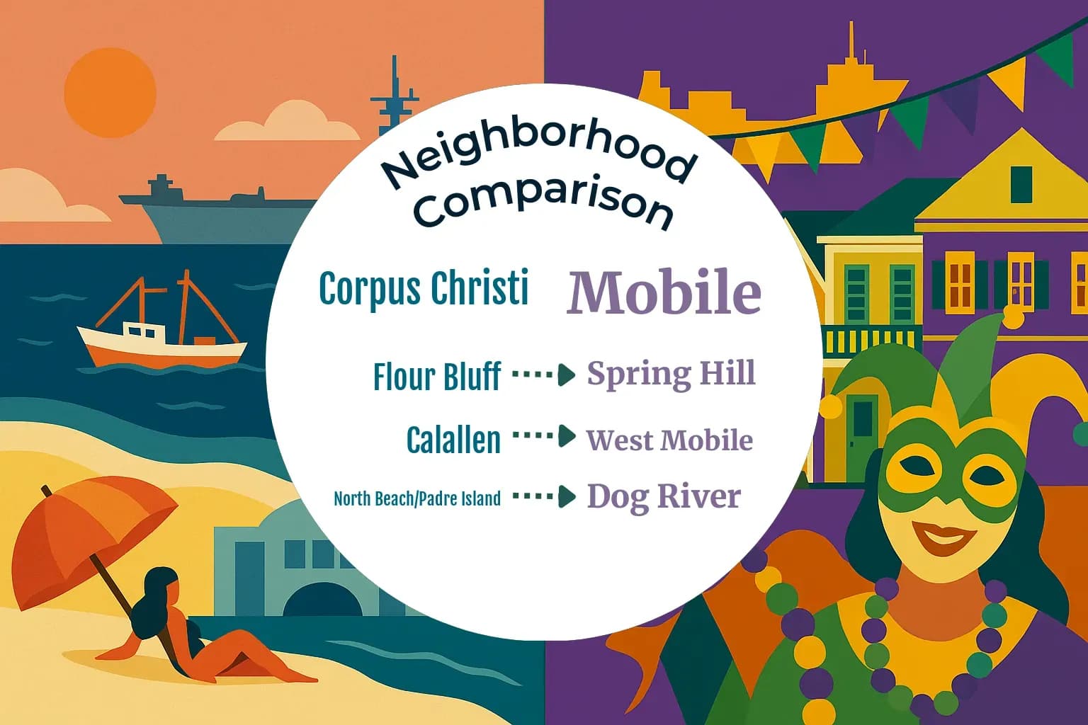 Corpus Christi vs Mobile Neighborhood Comparison