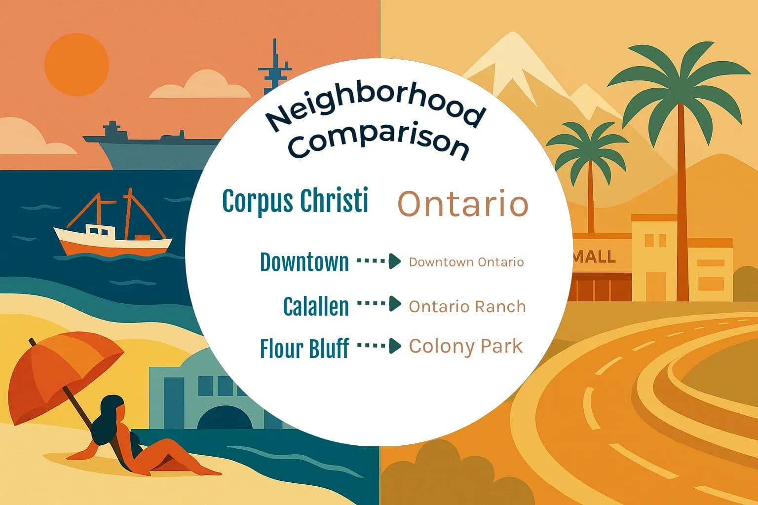 Corpus Christi vs Ontario Neighborhood Comparison