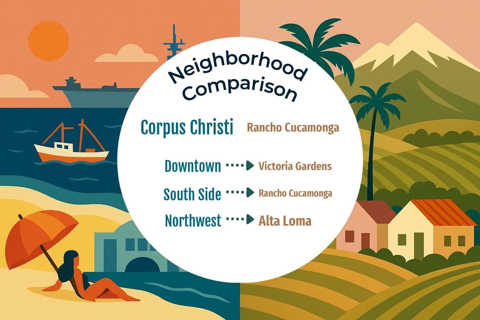 Corpus Christi vs Rancho Cucamonga Neighborhood Comparison