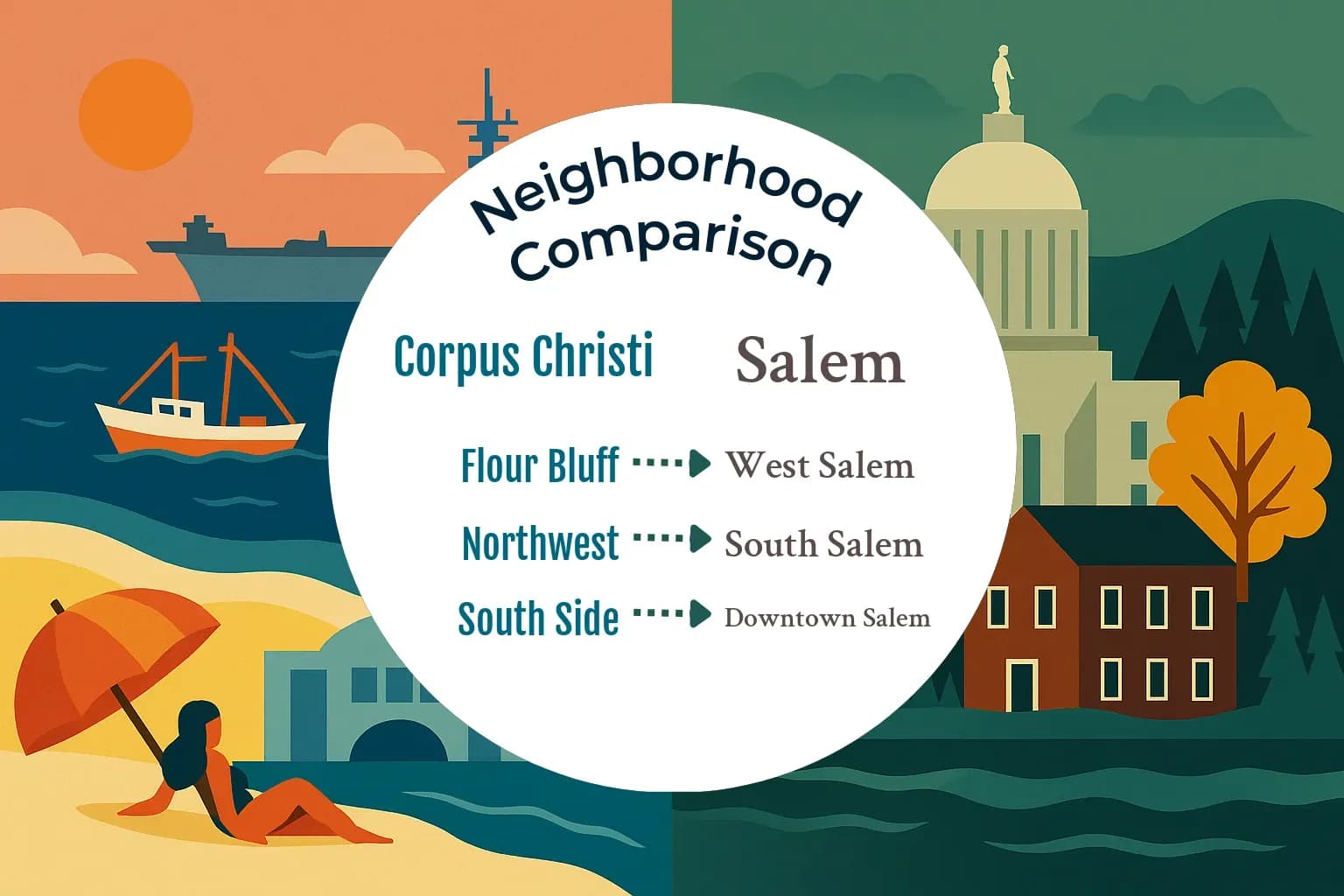Corpus Christi vs Salem Neighborhood Comparison
