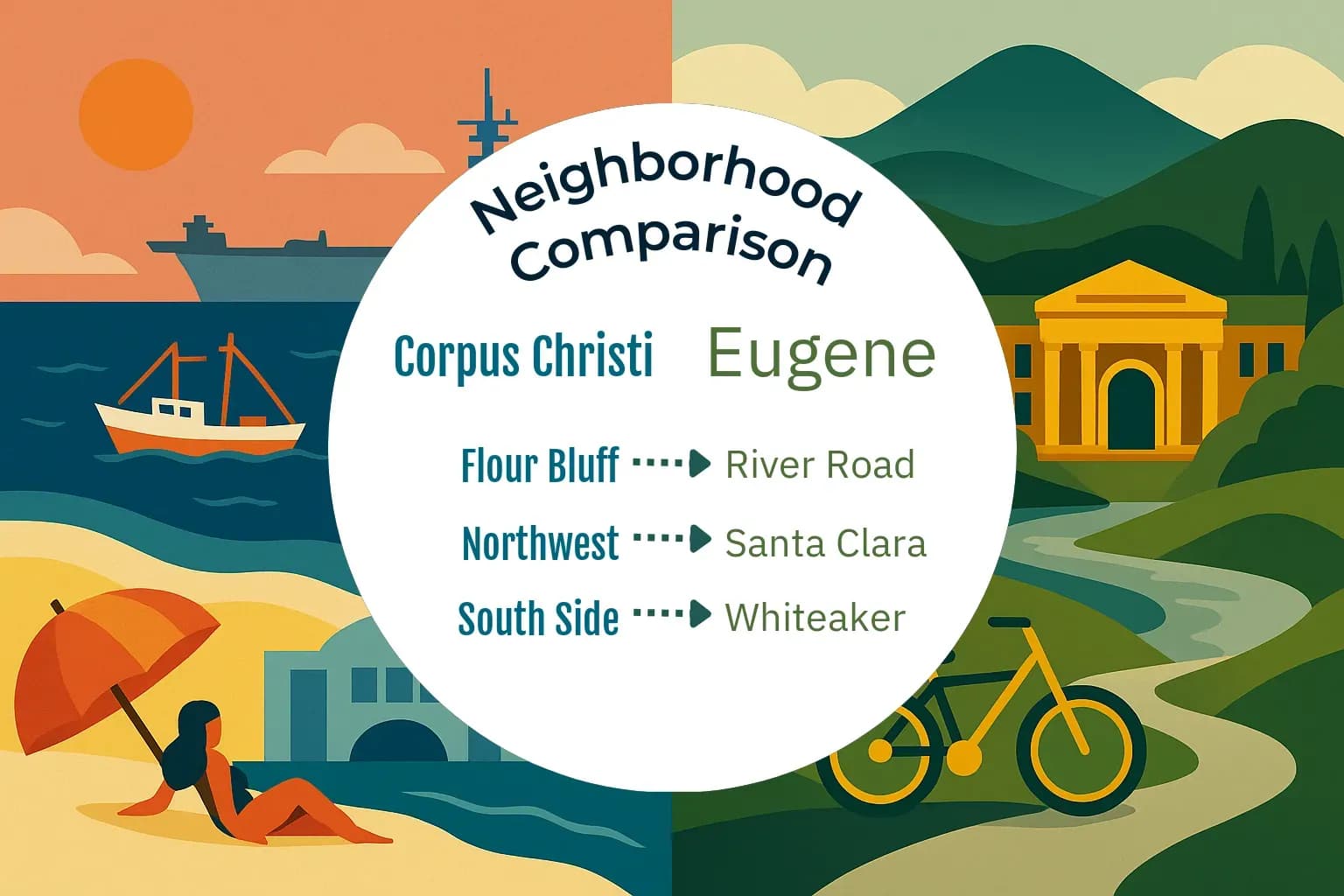 Corpus Christi vs Eugene Neighborhood Comparison