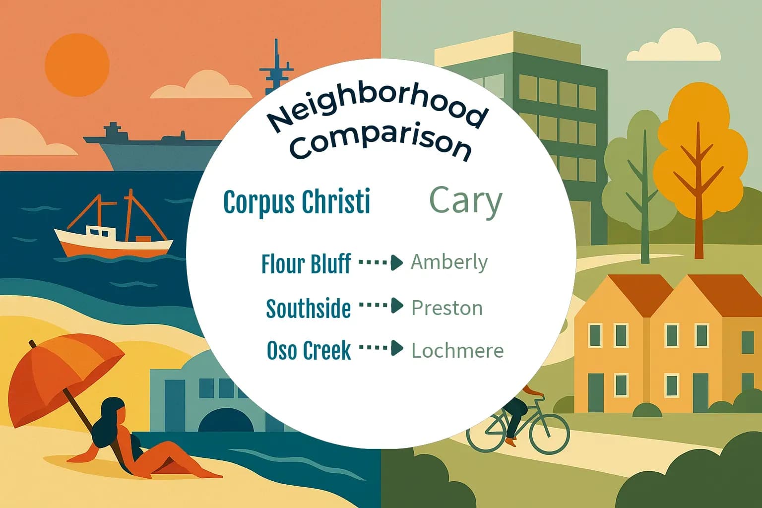 Corpus Christi vs Cary Neighborhood Comparison