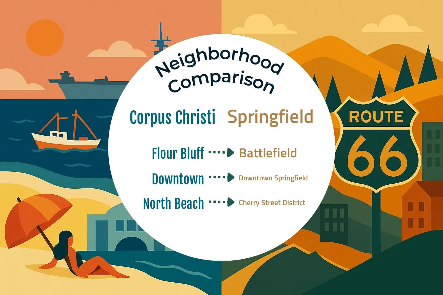 Corpus Christi vs Springfield Neighborhood Comparison