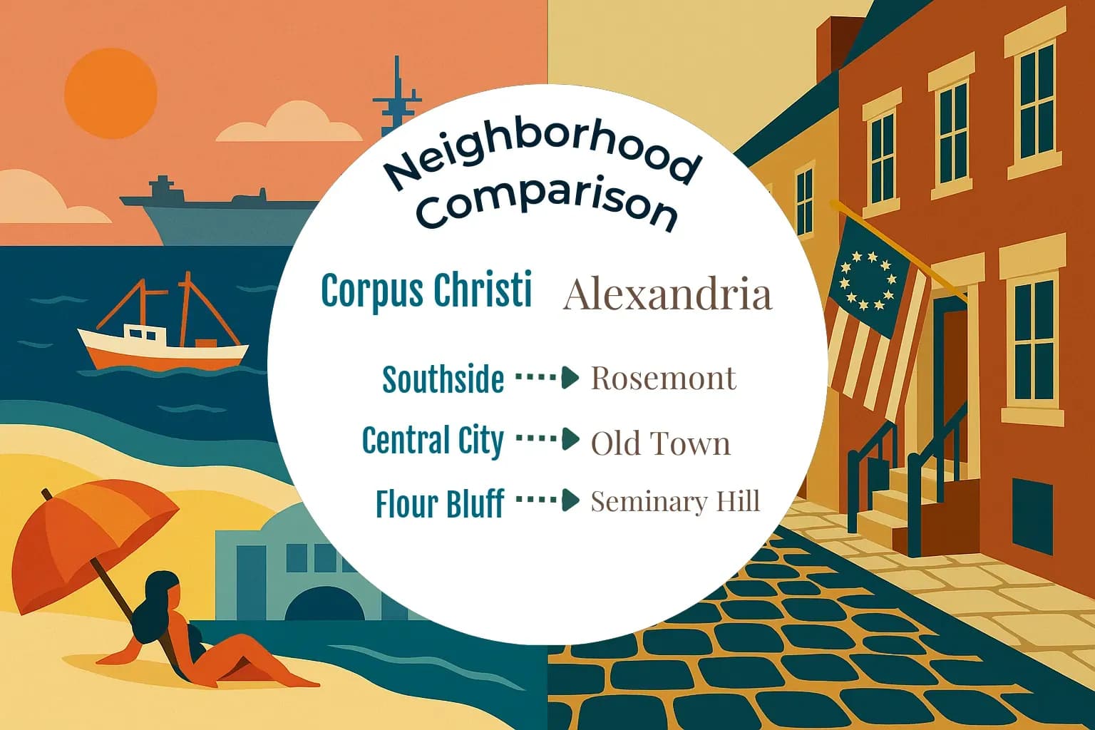 Corpus Christi vs Alexandria Neighborhood Comparison