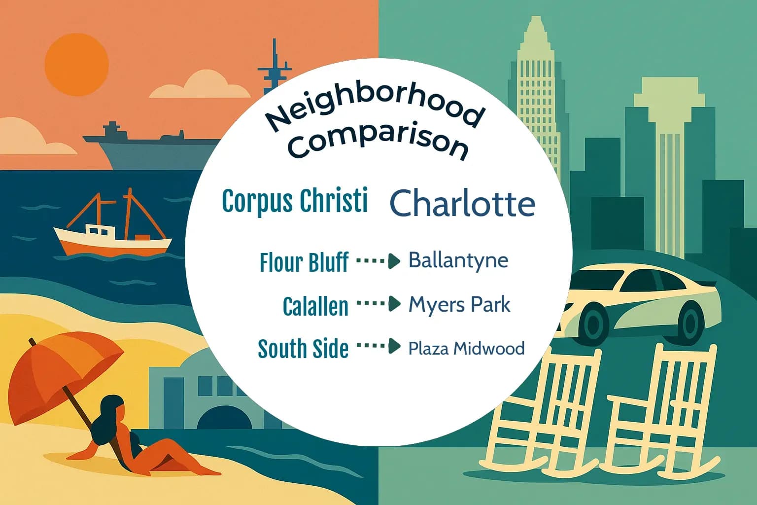 Corpus Christi vs Charlotte Neighborhood Comparison