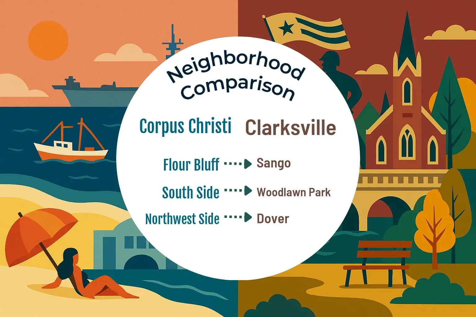 Corpus Christi vs Clarksville Neighborhood Comparison