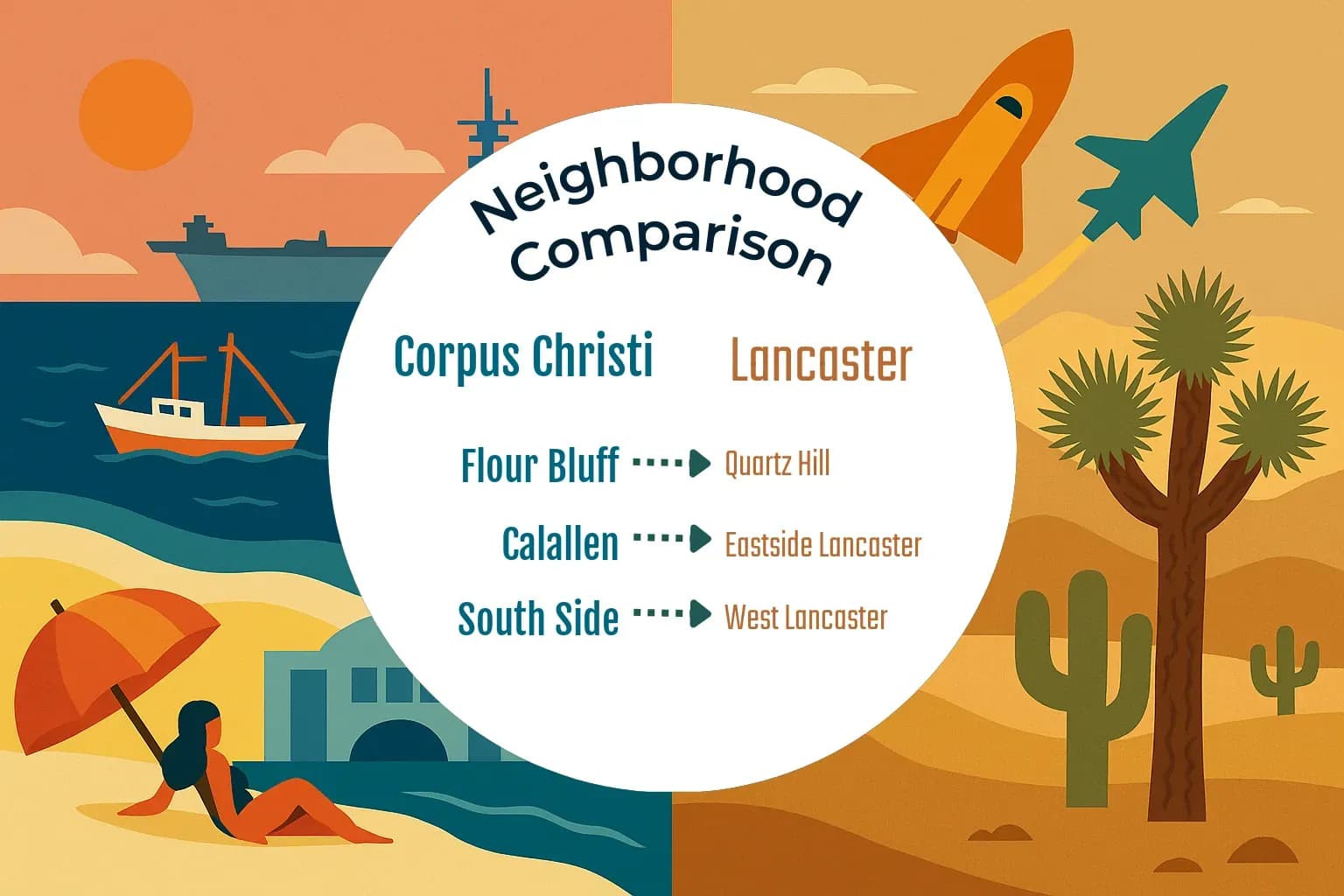 Corpus Christi vs Lancaster Neighborhood Comparison
