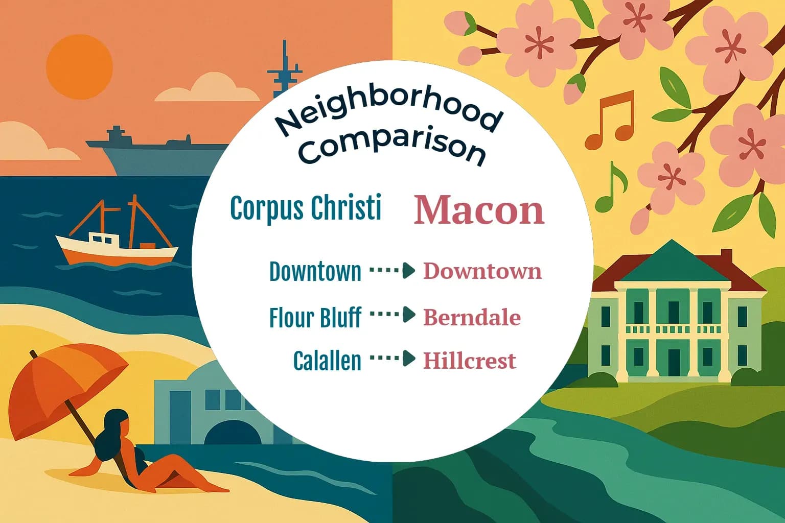 Corpus Christi vs Macon Neighborhood Comparison