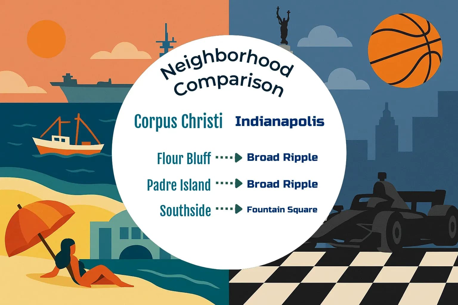 Corpus Christi vs Indianapolis Neighborhood Comparison