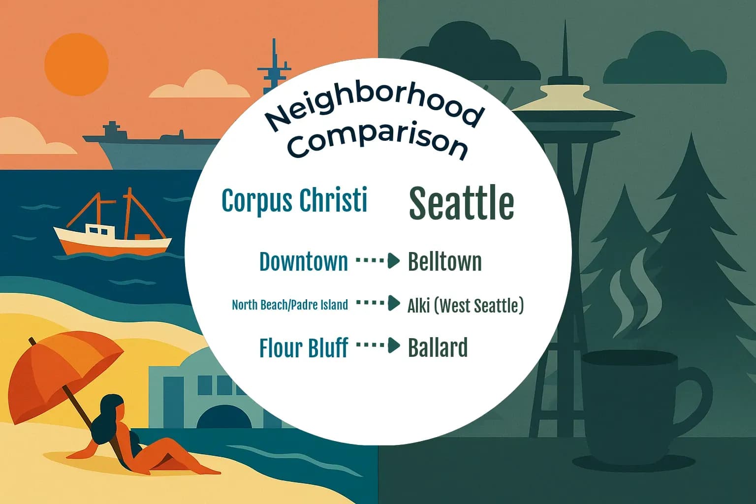 Corpus Christi vs Seattle Neighborhood Comparison