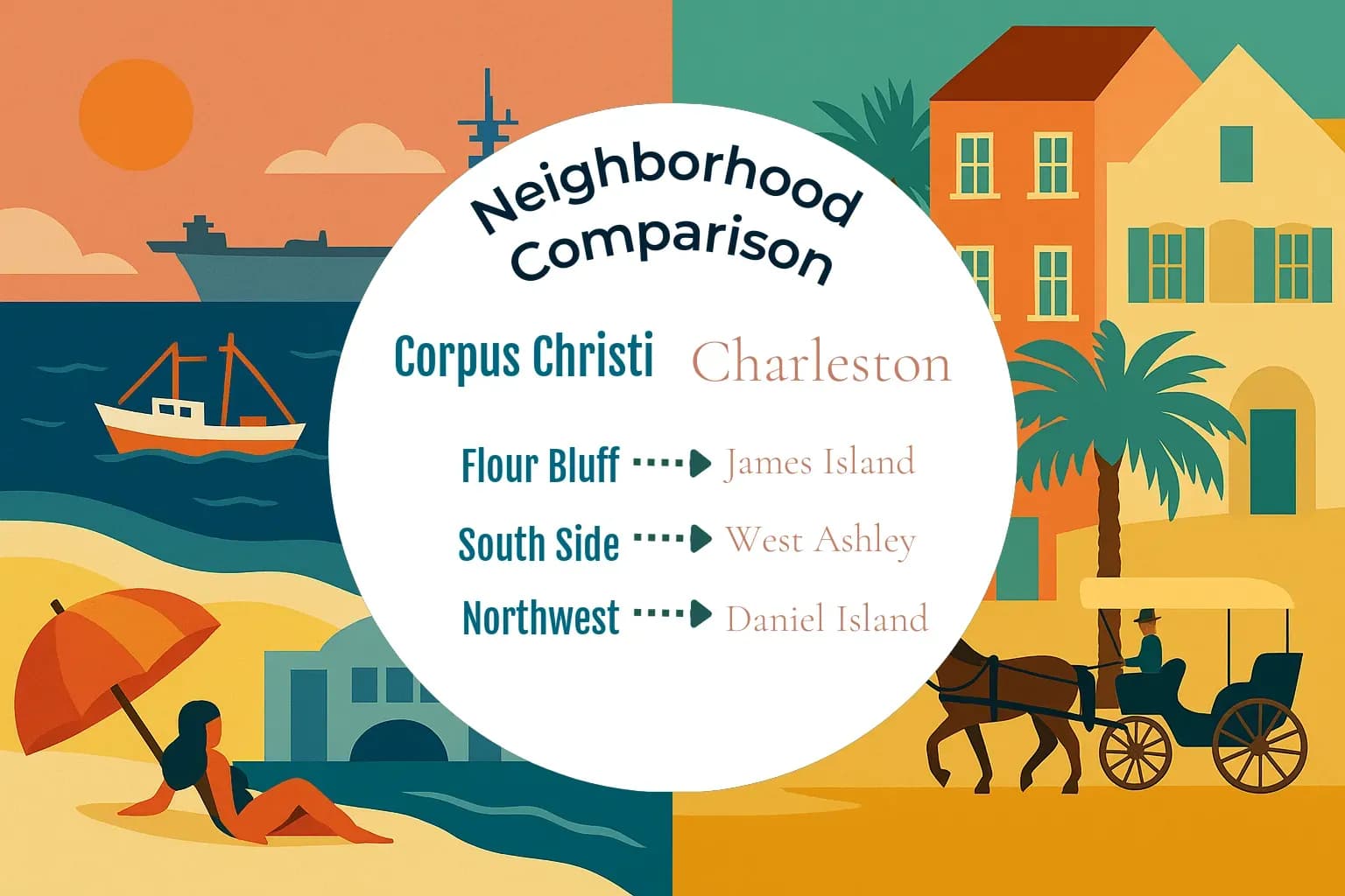 Corpus Christi vs Charleston Neighborhood Comparison