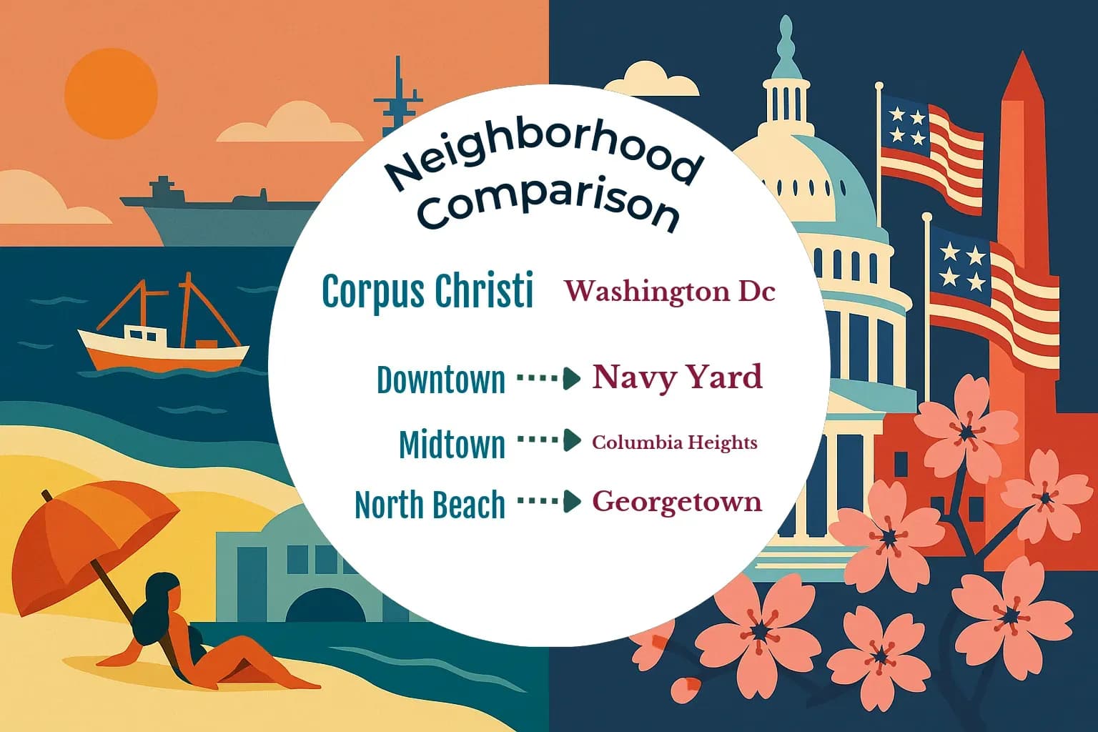 Corpus Christi vs Washington DC Neighborhood Comparison