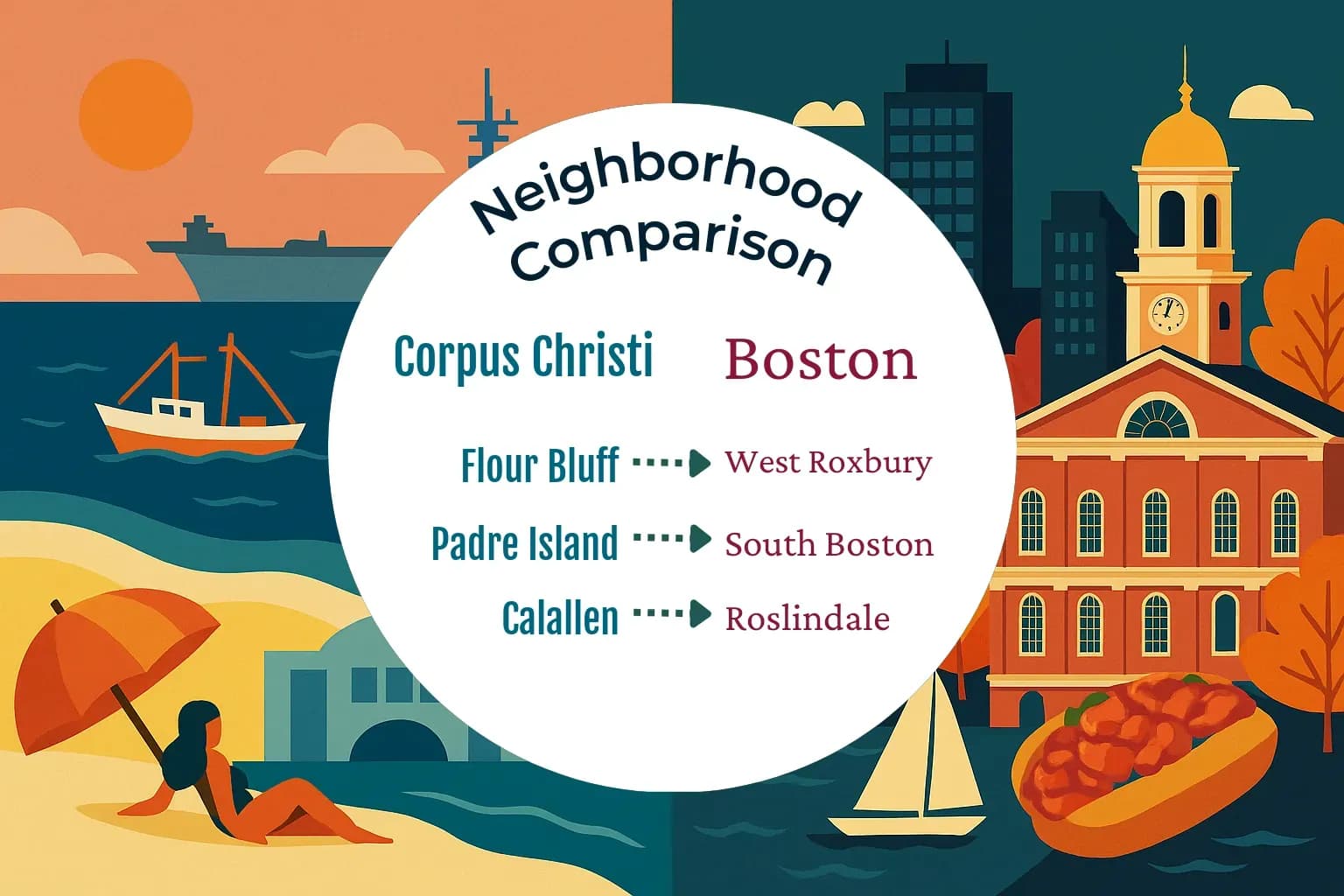 Corpus Christi vs Boston Neighborhood Comparison