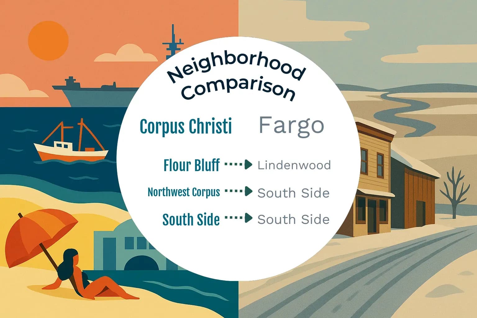 Corpus Christi vs Fargo Neighborhood Comparison