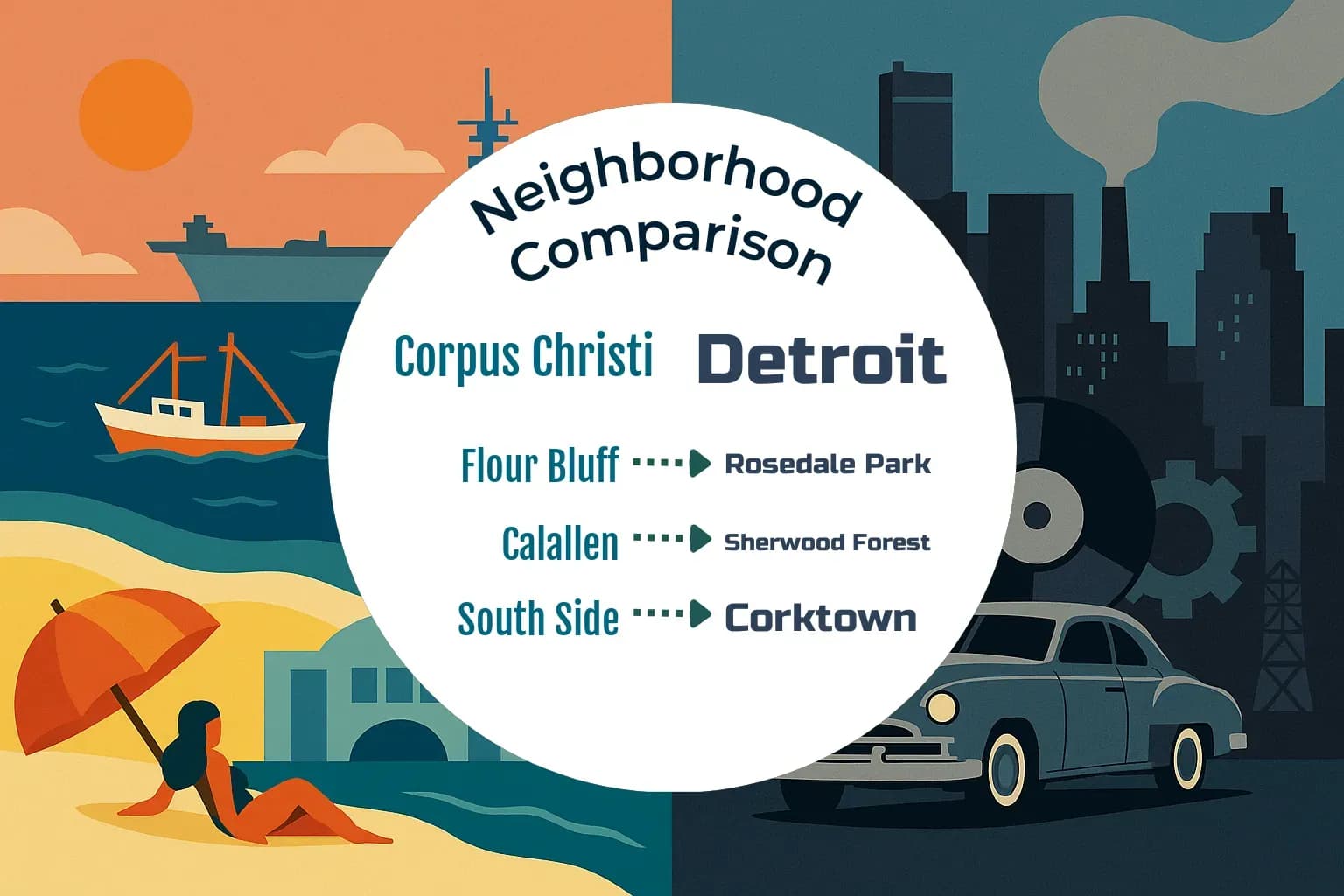 Corpus Christi vs Detroit Neighborhood Comparison