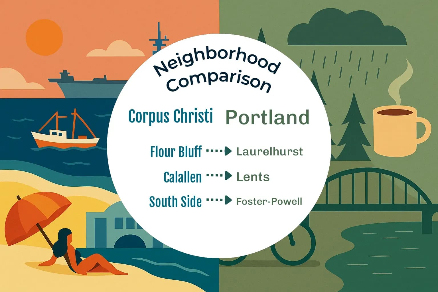 Corpus Christi vs Portland Neighborhood Comparison