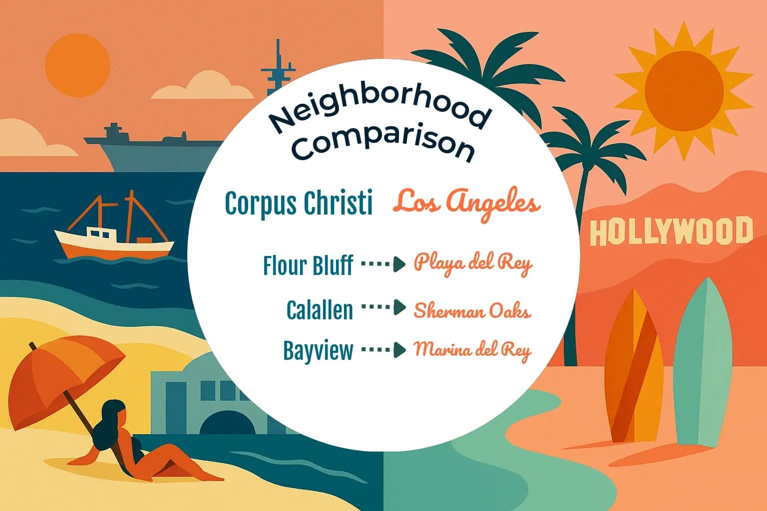 Corpus Christi vs Los Angeles Neighborhood Comparison