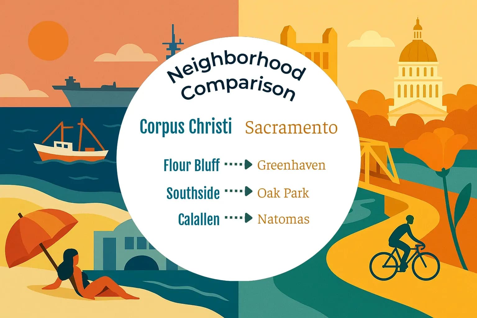 Corpus Christi vs Sacramento Neighborhood Comparison
