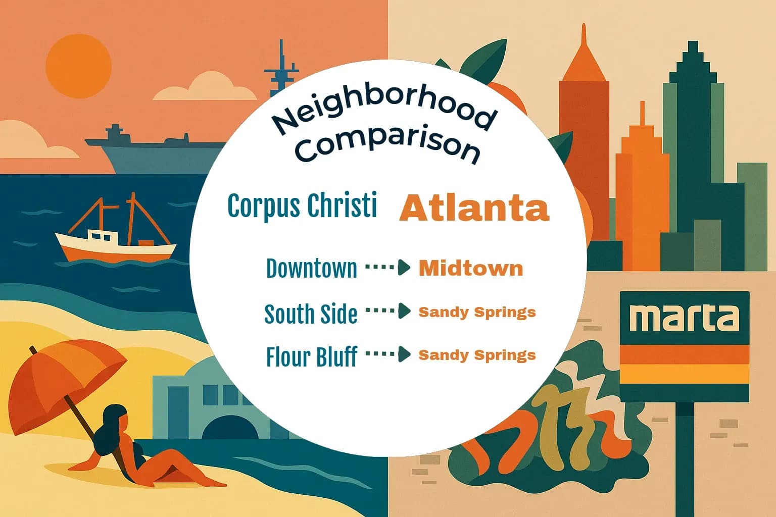 Corpus Christi vs Atlanta Neighborhood Comparison