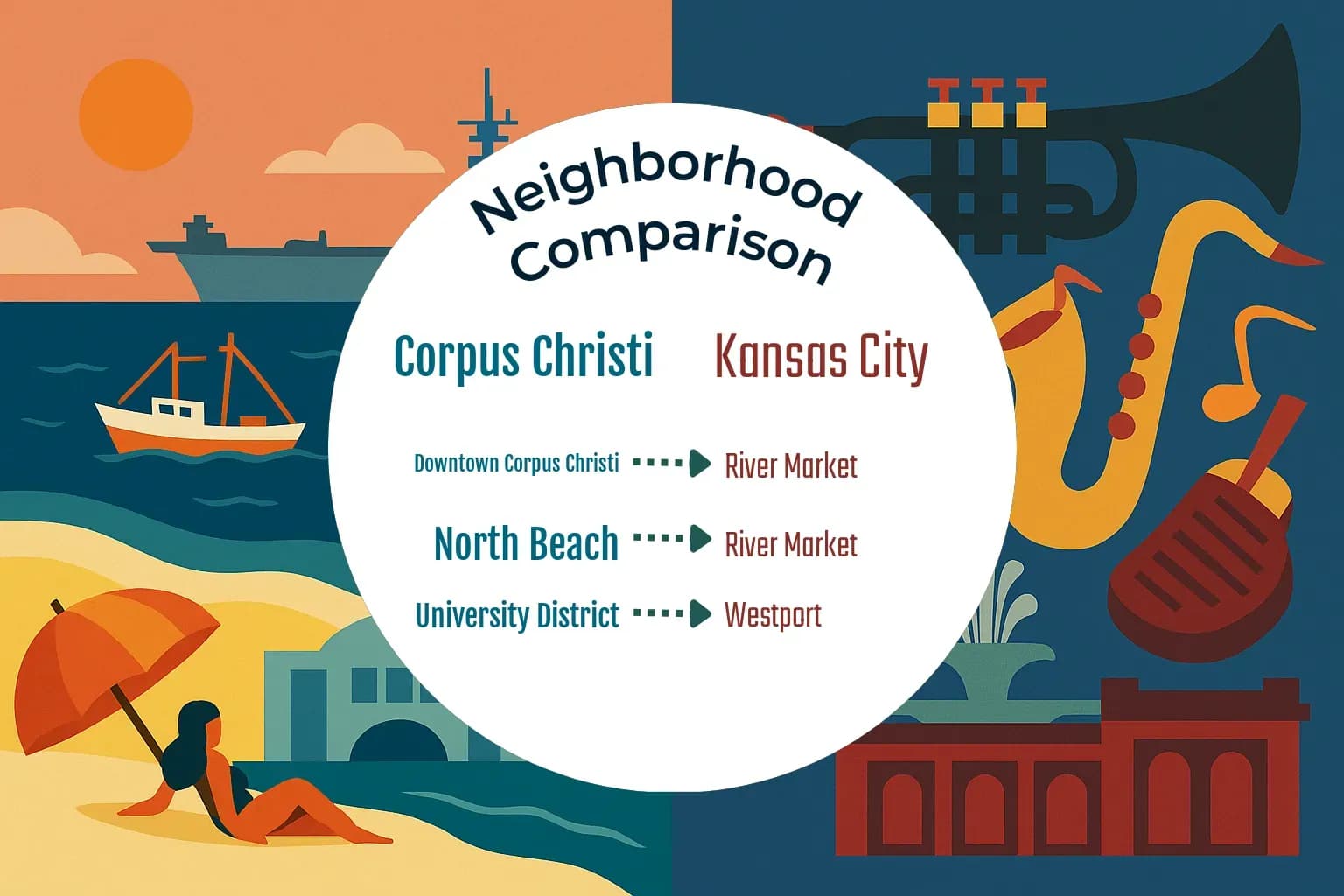Corpus Christi vs Kansas City Neighborhood Comparison