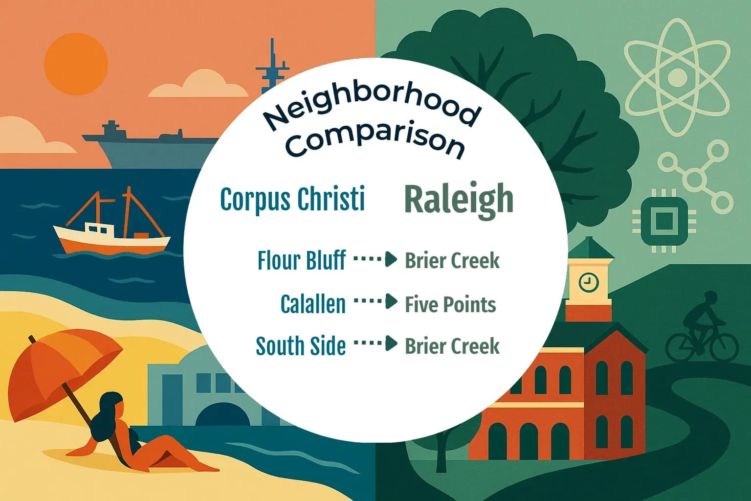 Corpus Christi vs Raleigh Neighborhood Comparison